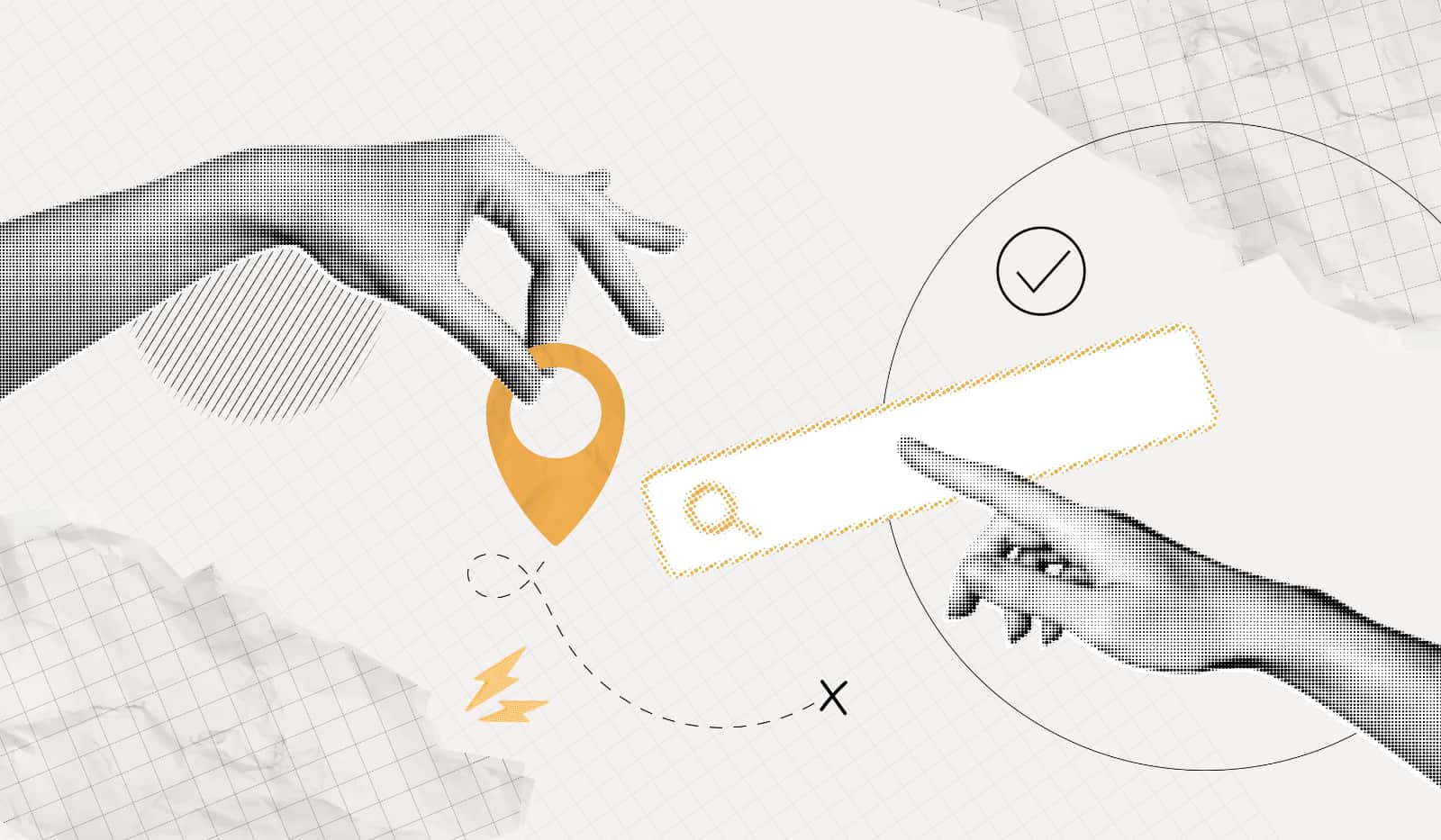 Hand holding pin location