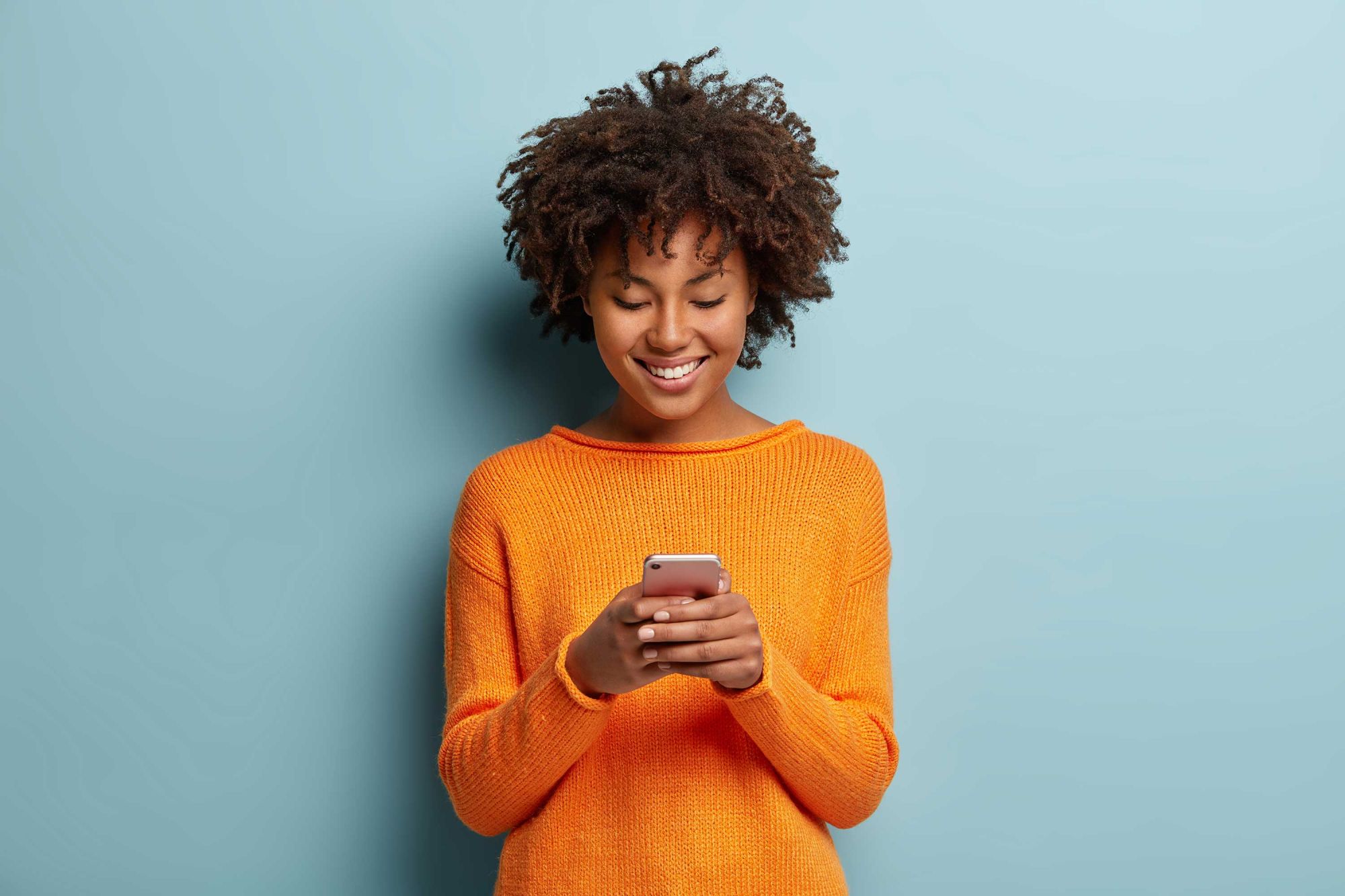 Woman browsing on phone