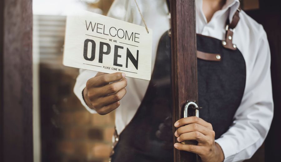 Open Sign on a Business Door